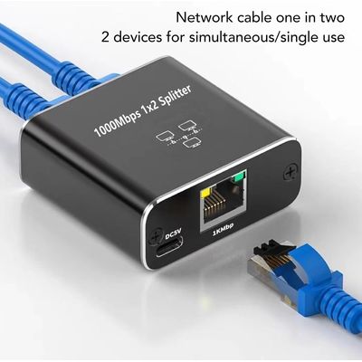 Imagen 2 del producto Adaptador Ethernet,divisor De Red Rj45 Puerto 1 Dividido 2