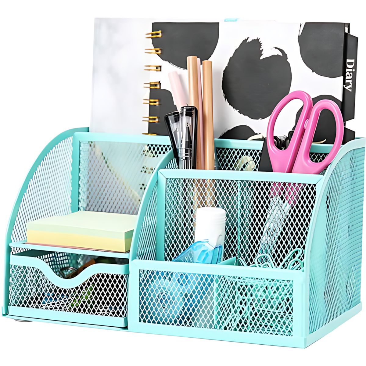 GENERICO - Verde Multifuncional Organizador De Escritorio De Malla