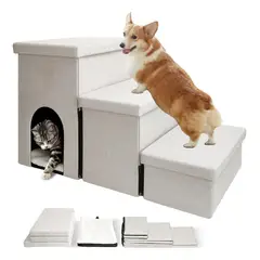 EVERSO - Mascota Escalera Plegable Para Perro Gato Con Almacenamiento