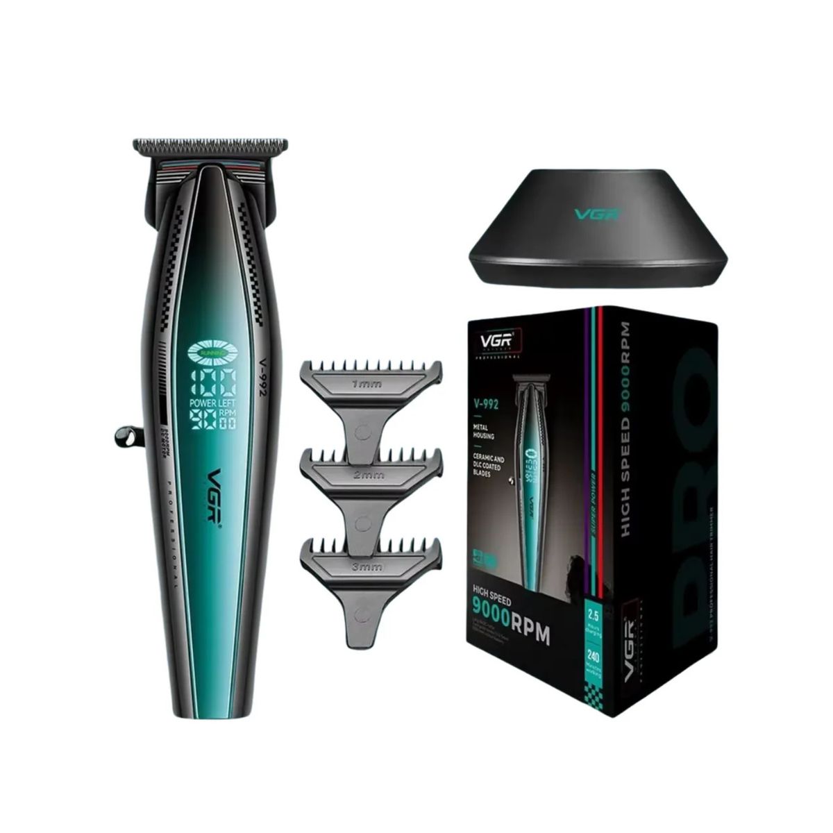 VGR VOYAGER - Barber Combo VGR 270 Clipper y Trimmer V992 9000 RPM
