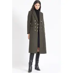 LIOLA - Abrigo Largo Cruzado Muflon Azul Militar