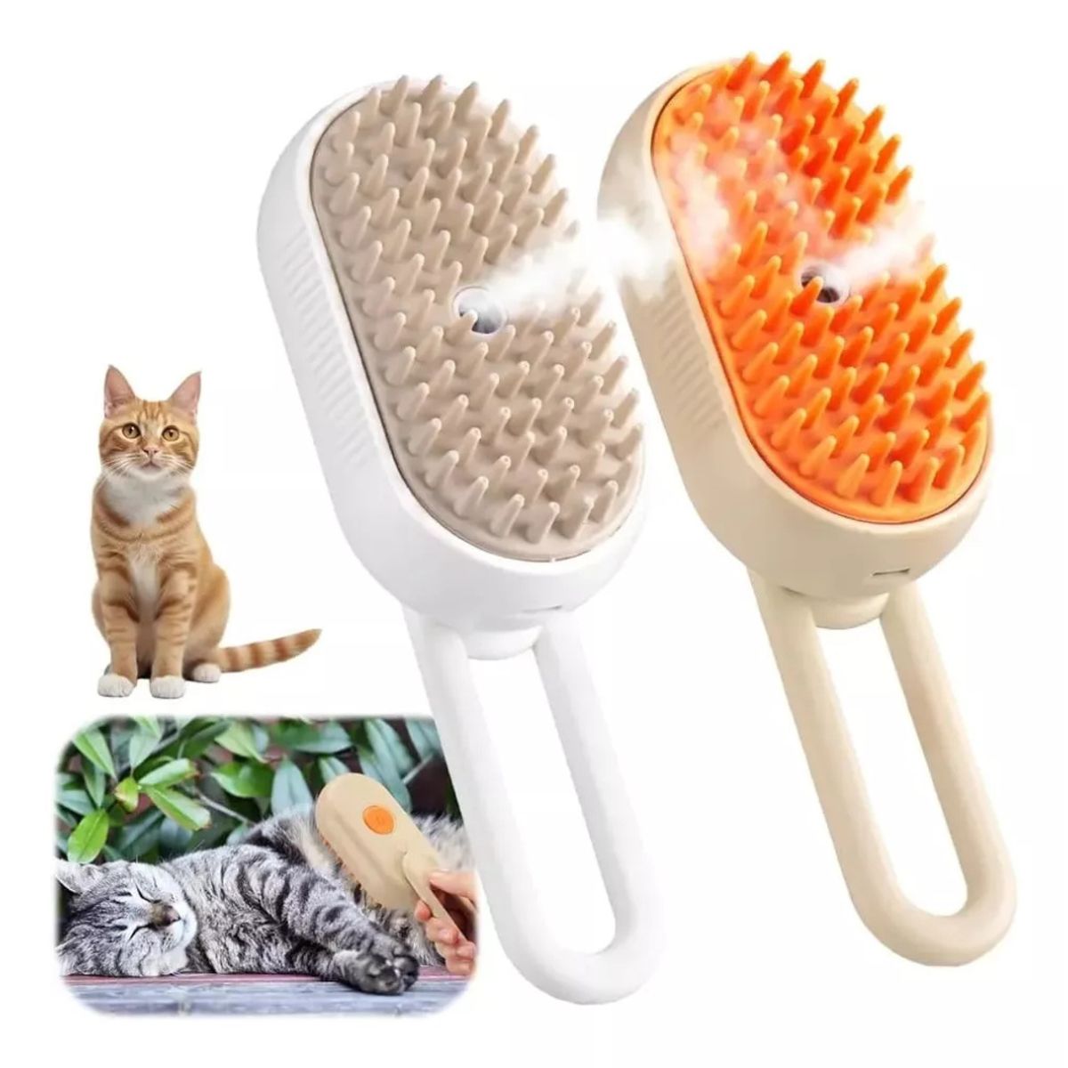 GENERICO - Cepillo Eléctrico 4 En 1 A Vapor Para Mascotas Perros Usb