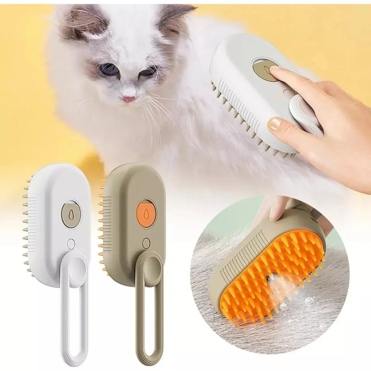 Cepillo Eléctrico 4 En 1 A Vapor Para Mascotas Perros Usb, marca GENERICO - Foto 2