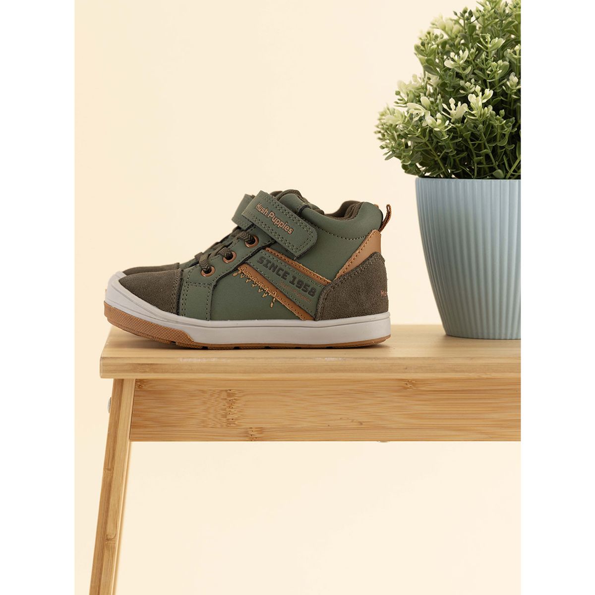 HUSH PUPPIES - Botin Cuero Yorktown Niño Verde HUSH PUPPIES