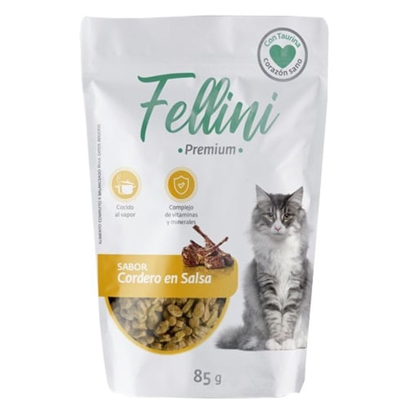 ANASAC - Fellini Alimento Gato Sabor Cordero en Salsa Pouch 85Gr