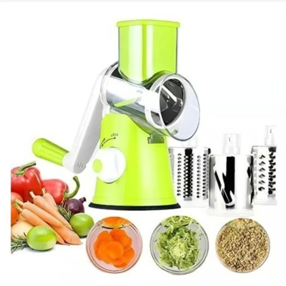 GENERICO - Rallador Verduras Espiral Cortador Picadora Alimentos Ralladores