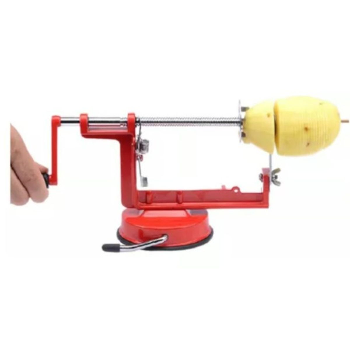 GENERICO - Maquina Cortadora Papas En Espiral Espiropapas Cocina Color Rojo