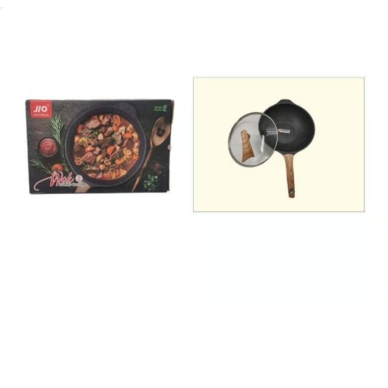 GENERICO - Sarten Work De Cocina Con Tapa De Vidrio 30Cm Mango Madera