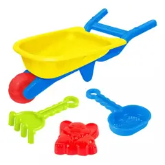 GENERICO - Carretilla Con Moldes Y Palas Para Playa Juguetes De Verano