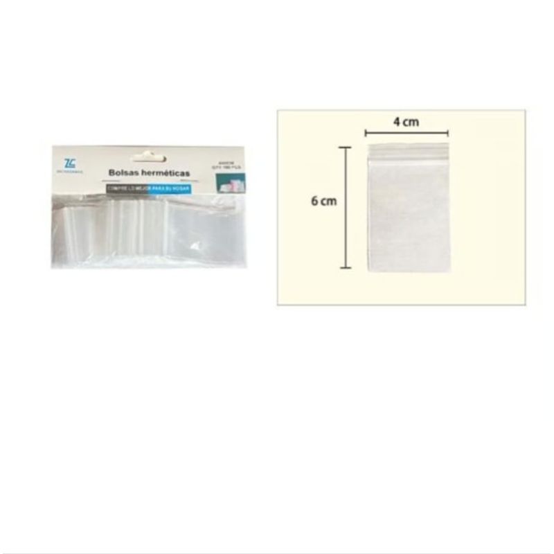 GENERICO - Bolsa Hermetica 4X6Cm Cocina Transparente 100 Pcs