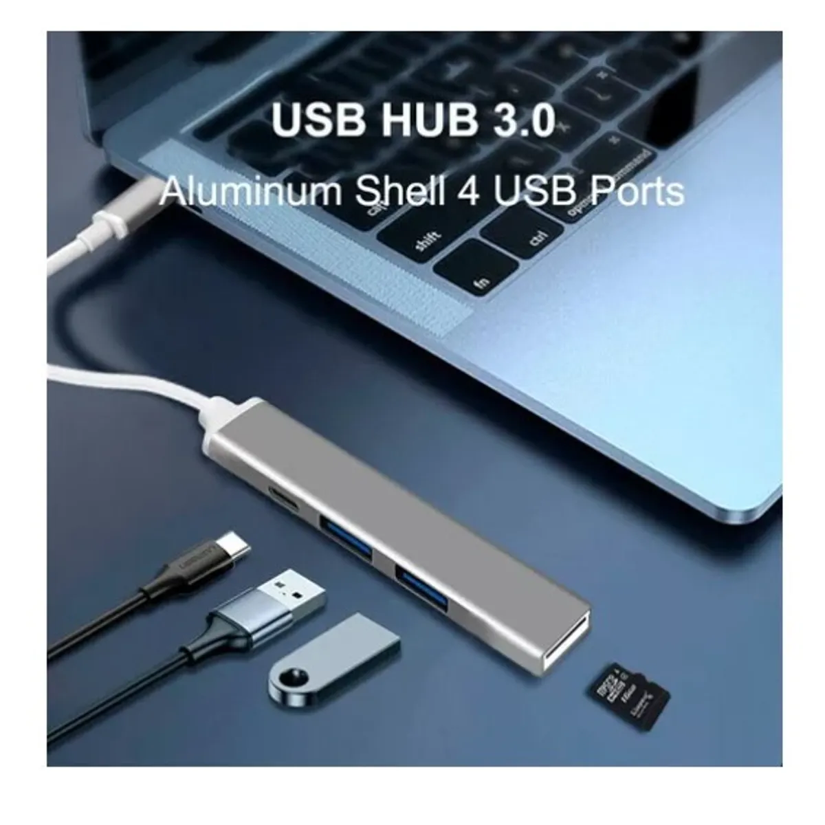 ESHOPANGIE - Hub Usb C Con 2 Puertos Usb, 1 Usb C Y Lector Tf 4 En 1