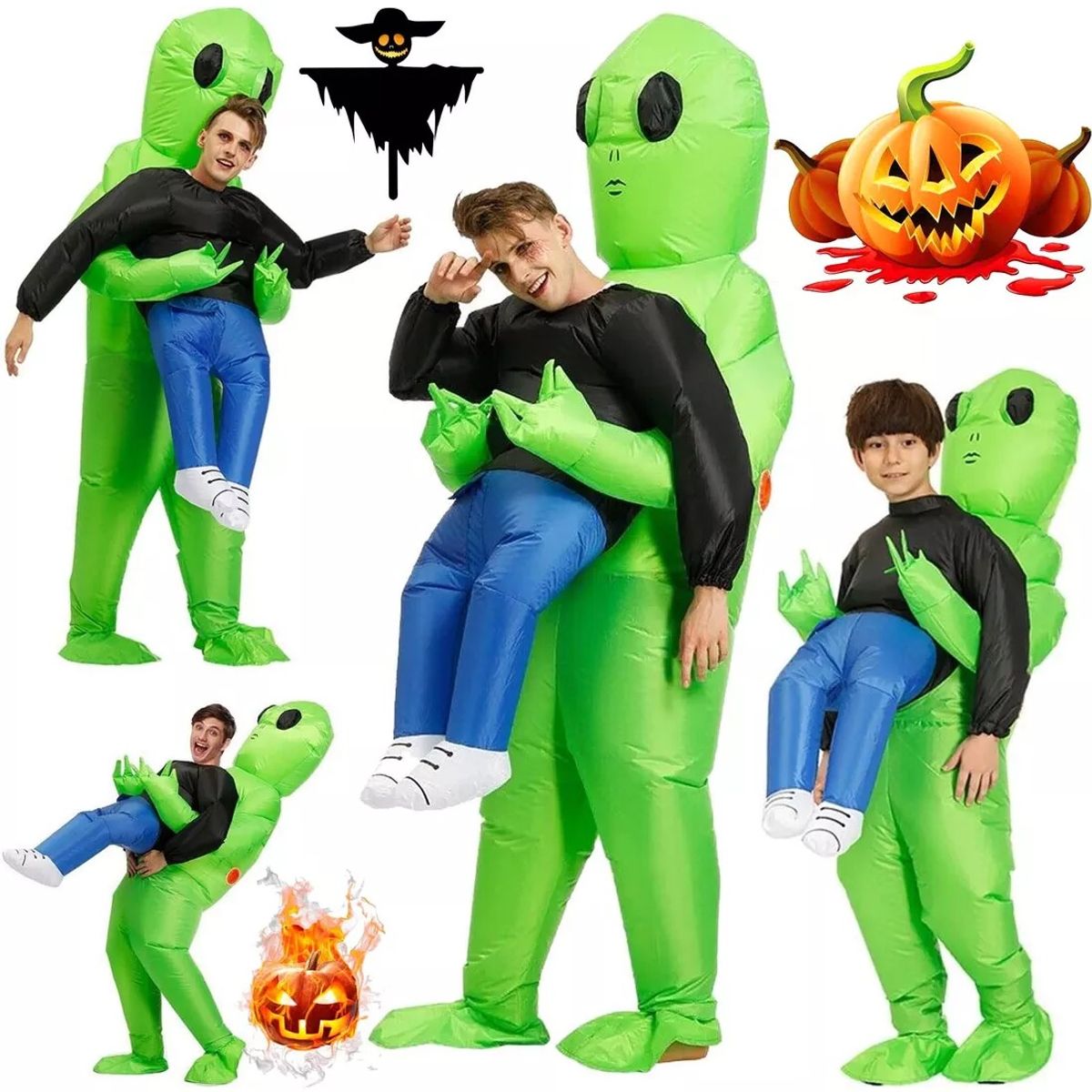 GENERICO - Disfraz Inflable Alíen Traje Extraterrestre Fiesta Disfraces