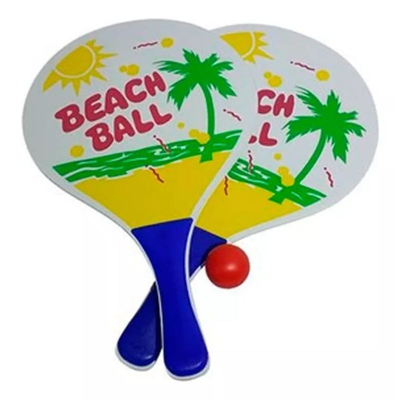 GENERICO - Set Paletas De Playa Madera Raqueta Paletas Playeras