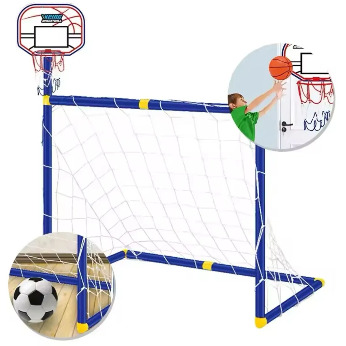 GENERICO - Cancha De Fútbol Portería Para Niños 2en1 Aro De Basketball
