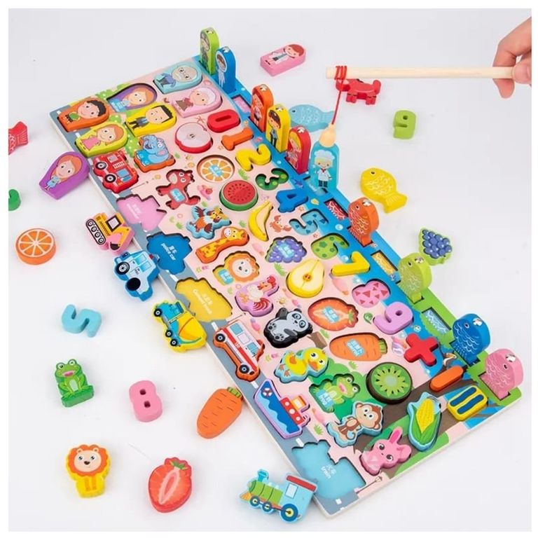 JUEGO TABLERO DIDACTICO PESCA MAGNETICA MONTESSORI-