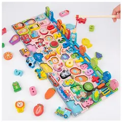 OEM - JUEGO TABLERO DIDACTICO PESCA MAGNETICA MONTESSORI-