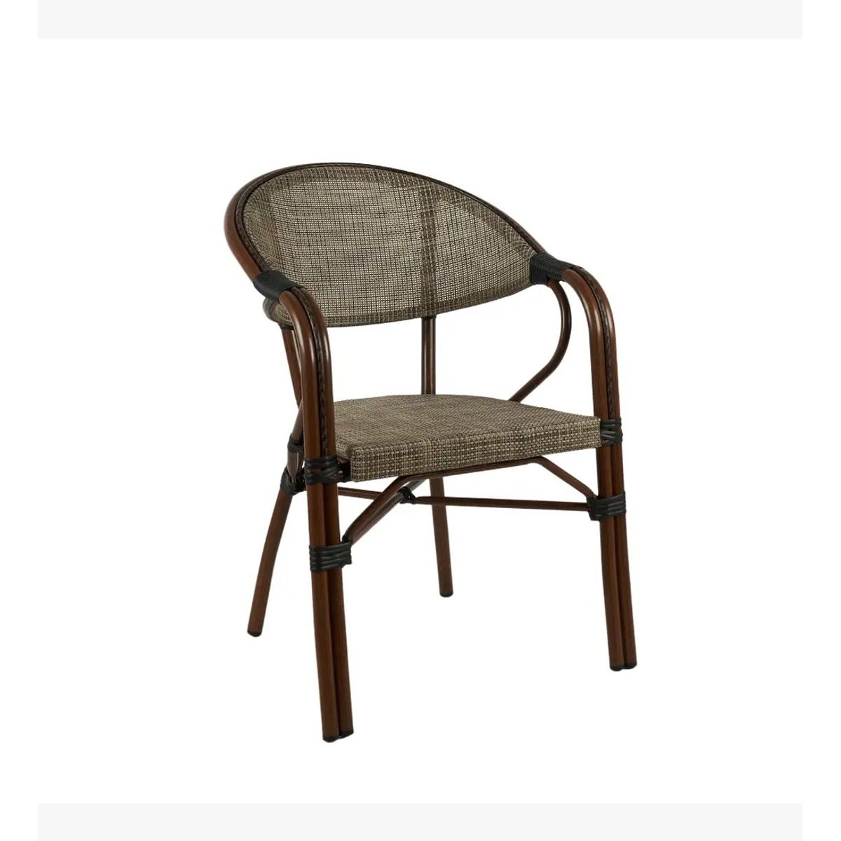 CORI CORI - Silla Bistro Parisina Textileno con Reposabrazos Beige