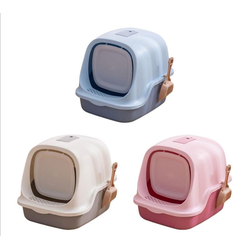 GENERICO - Arenero Baño Sanitario Gatos Mascota Cupula Beige