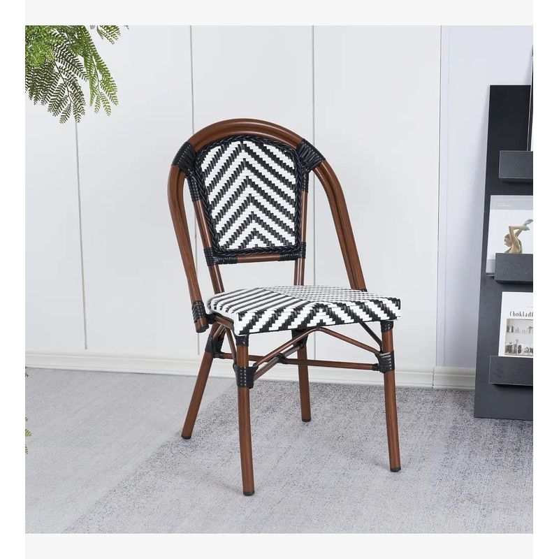 CORI CORI - Silla Bistro Parisina Textileno Blanca con Negro