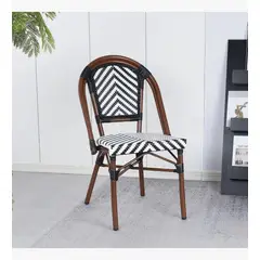 CORI CORI - Silla Bistro Parisina Textileno Blanca con Negro