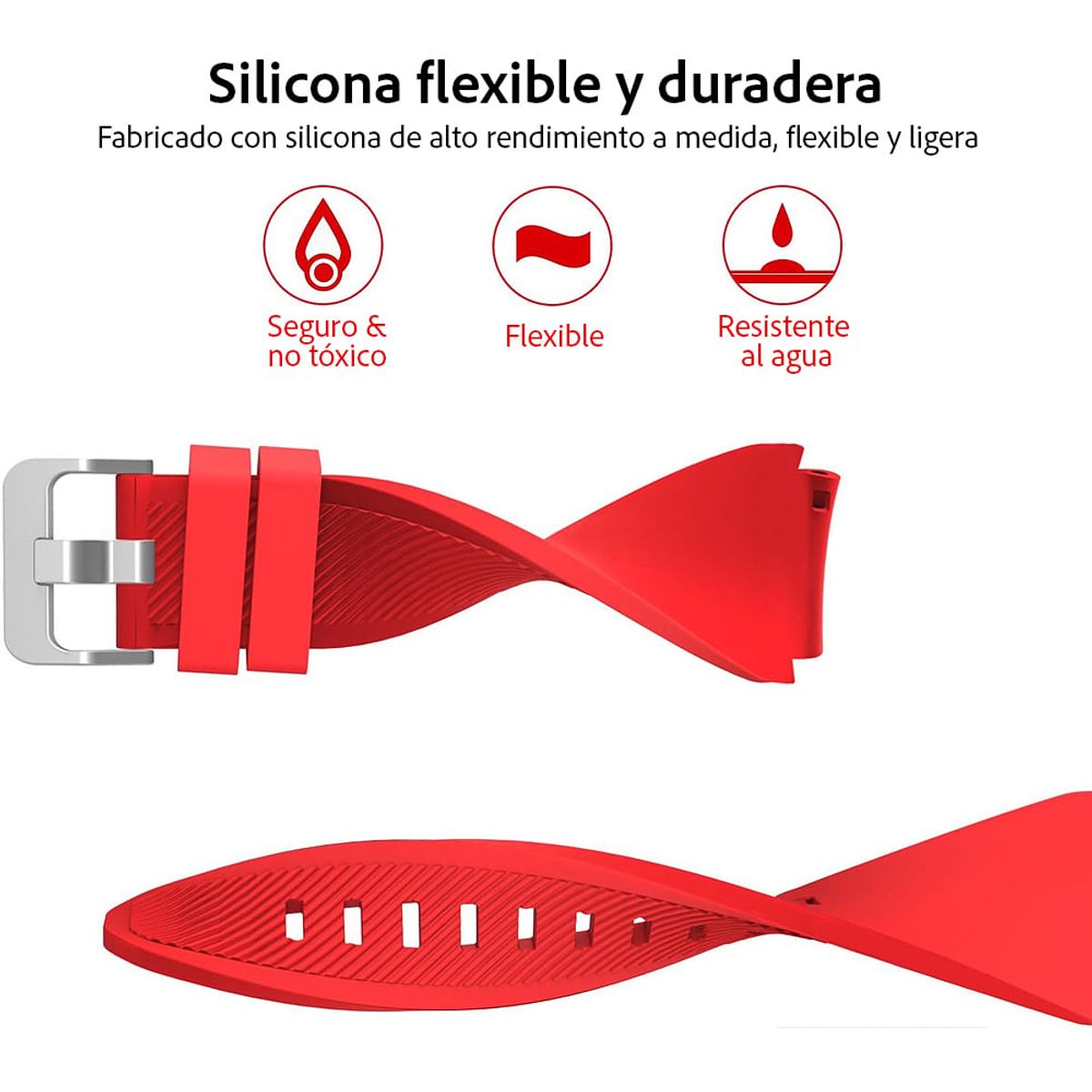GENERICO - Correa de Silicona para Smart Watch universal de silicona 22 mm