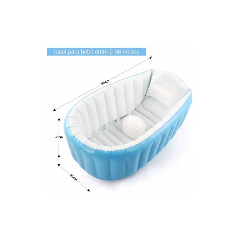 GENERICO - Bañera Bebe Plegable Tina De Baño Inflable celeste