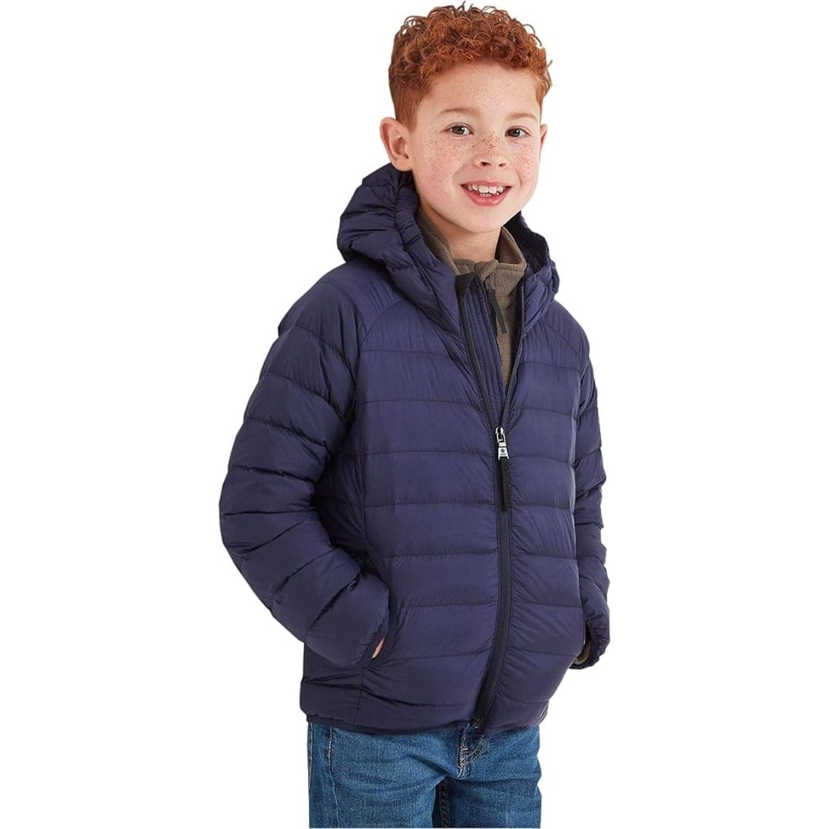 JAYSON - Parka azul niños Colegio Pluma Liviana Chaqueta Acolchada