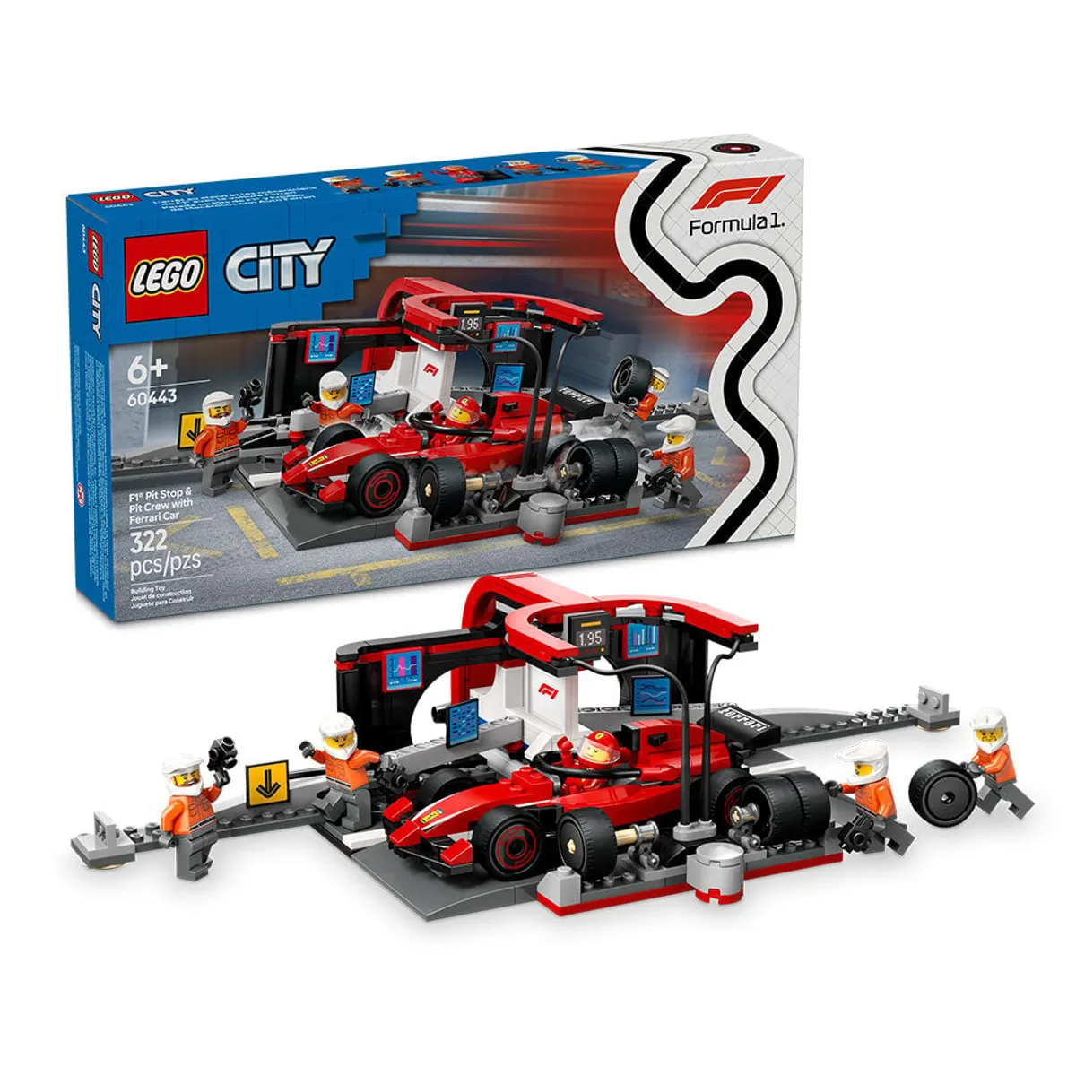 LEGO - City Parada en Boxes F1 Equipo de Mecánicos con Auto Ferrari