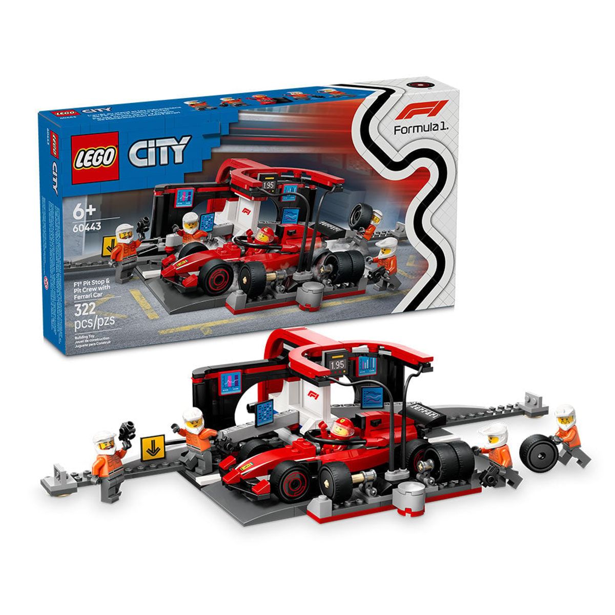 LEGO - City Parada en Boxes F1 Equipo de Mecánicos con Auto Ferrari