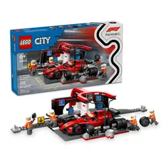 LEGO - City Parada en Boxes F1 Equipo de Mecánicos con Auto Ferrari