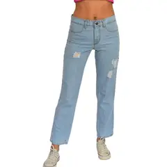 ME QUIERE MUCHO POQUITO NADA - Jeans Rectos Azul con Banda Camuflaje - Influencers - MQM