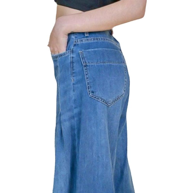ME QUIERE MUCHO POQUITO NADA - Jeans Wide Leg Azul con Pinzas - Influencers - MQM