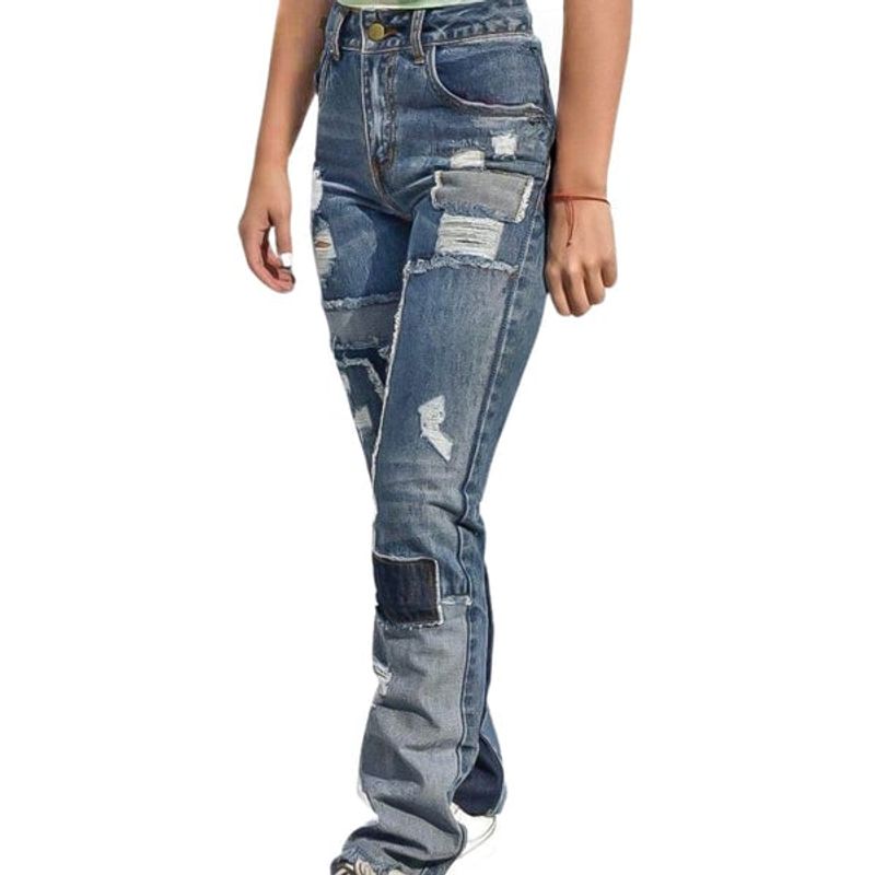 ME QUIERE MUCHO POQUITO NADA - Jeans Pitillo Multicolor con Parches - Francisca - MQM