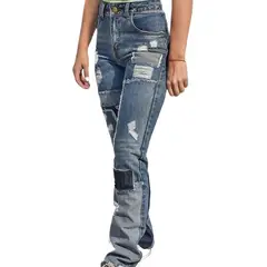 ME QUIERE MUCHO POQUITO NADA - Jeans Pitillo Multicolor con Parches - Francisca - MQM