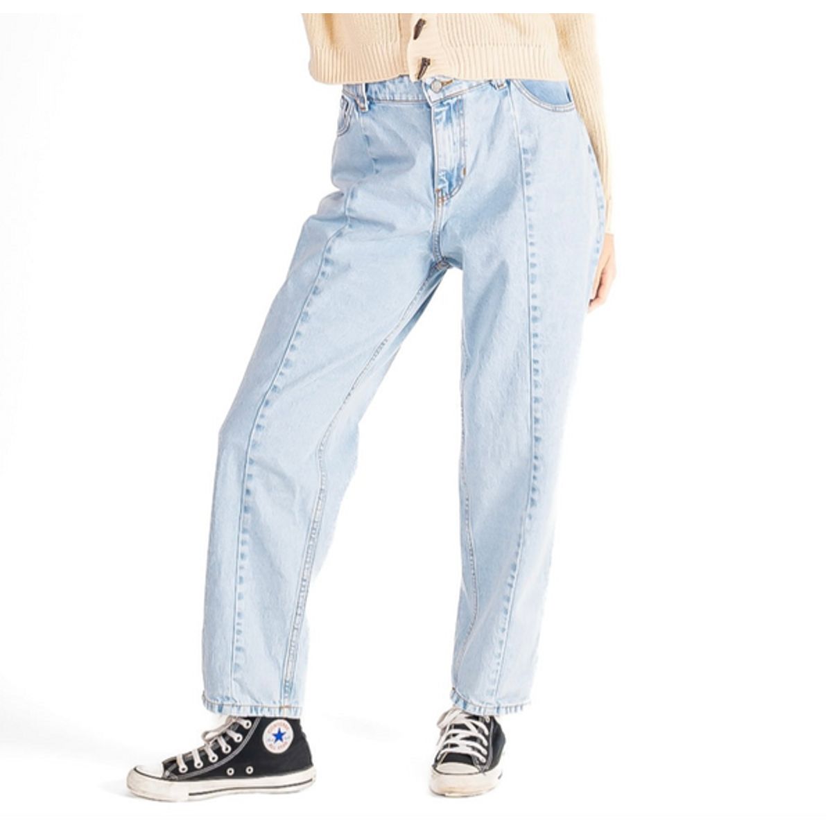 ME QUIERE MUCHO POQUITO NADA - Jeans Mom Celeste Tiro Alto - Influencers - MQM