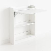 Escritorio Multifuncional Blanco - Compacto con Estanterías