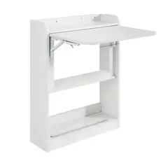 KLIK - Escritorio Multifuncional Blanco - Compacto con Estanterías - Blanco