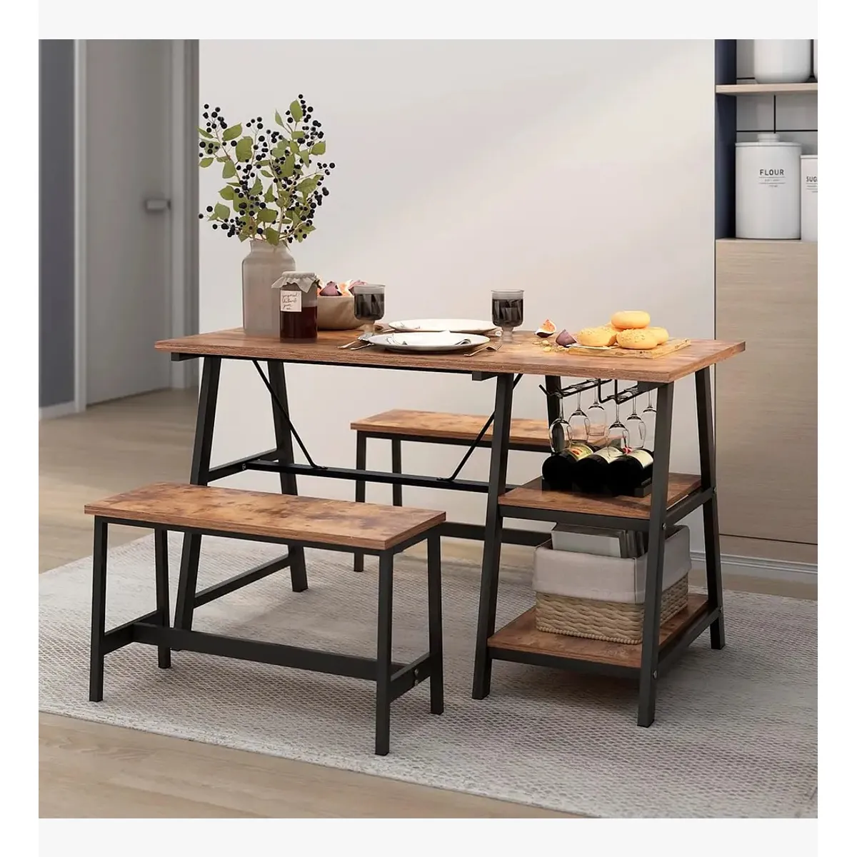 CORI CORI - Comedor Industrial con Repisas y Banquetas