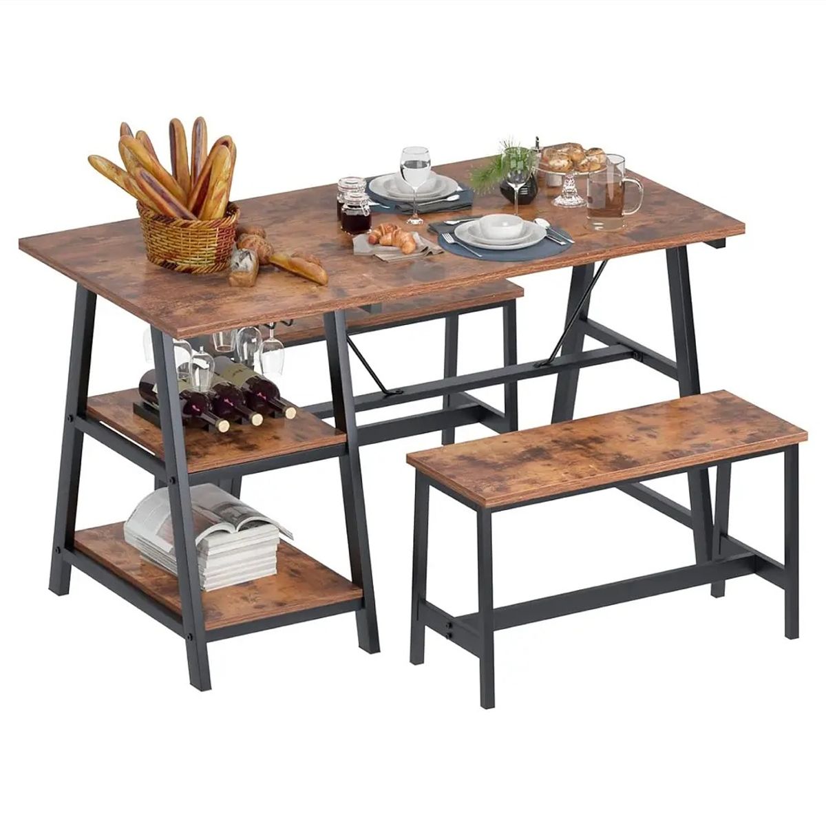 CORI CORI - Comedor Industrial con Repisas y Banquetas