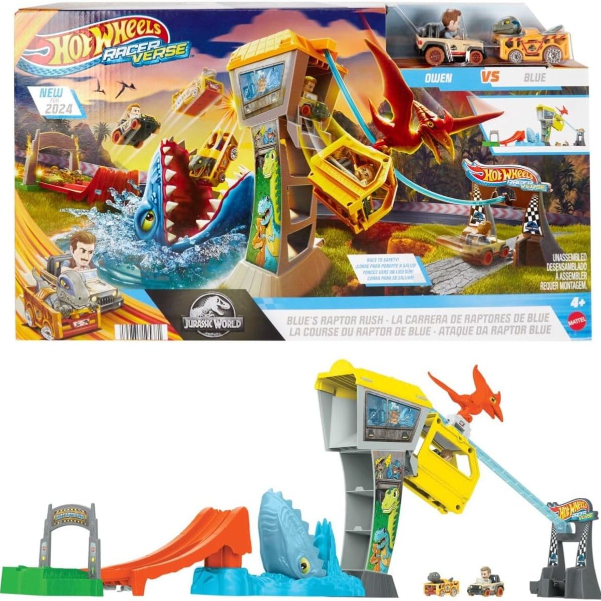 JURASSIC WORLD - Hot Wheels Racerverse Pista De Juguete Jurassic World HWV65