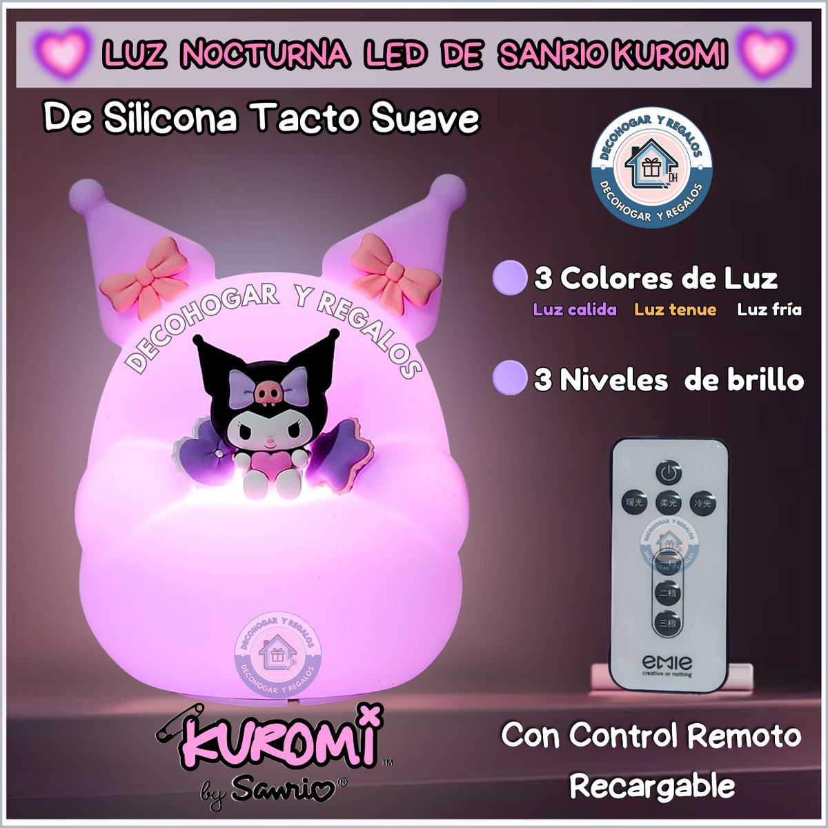 GENERICO - Lámpara Luz Nocturna Led de Silicona Infantil Niños Espanta Cuco USB