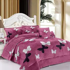 GENERICO - Plumon mariposa 2 plaza plush con chiporro MODERNO ELEGANTE TFI