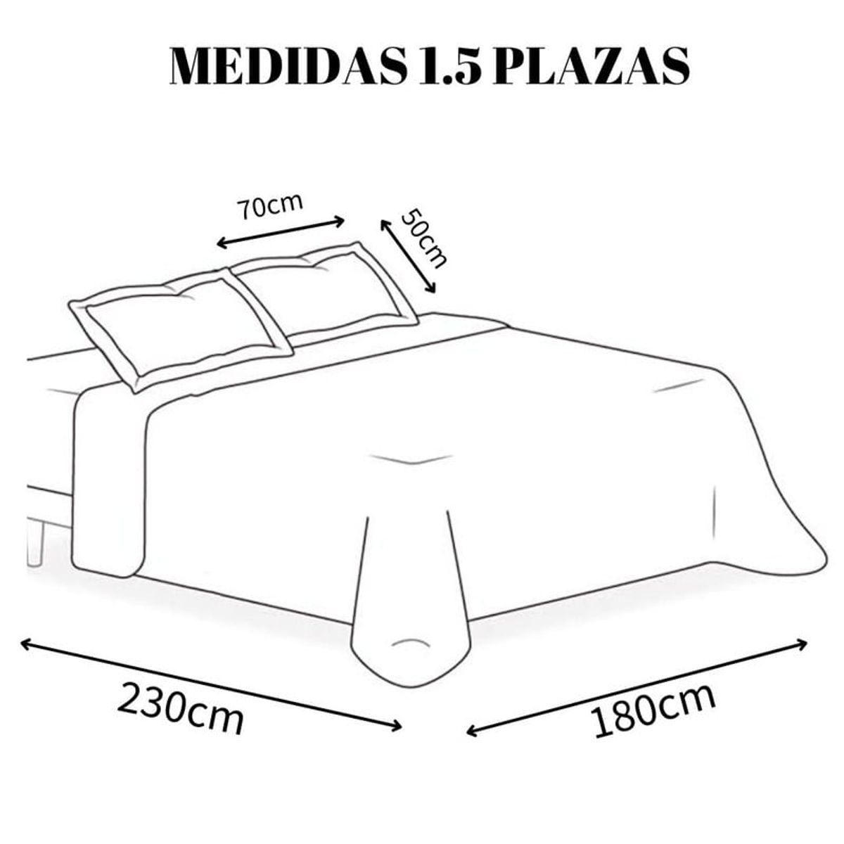 GENERICO - Juego De Sabanas + Cubrecama 15 Plazas + 1 Funda De Almohada 50x70cm