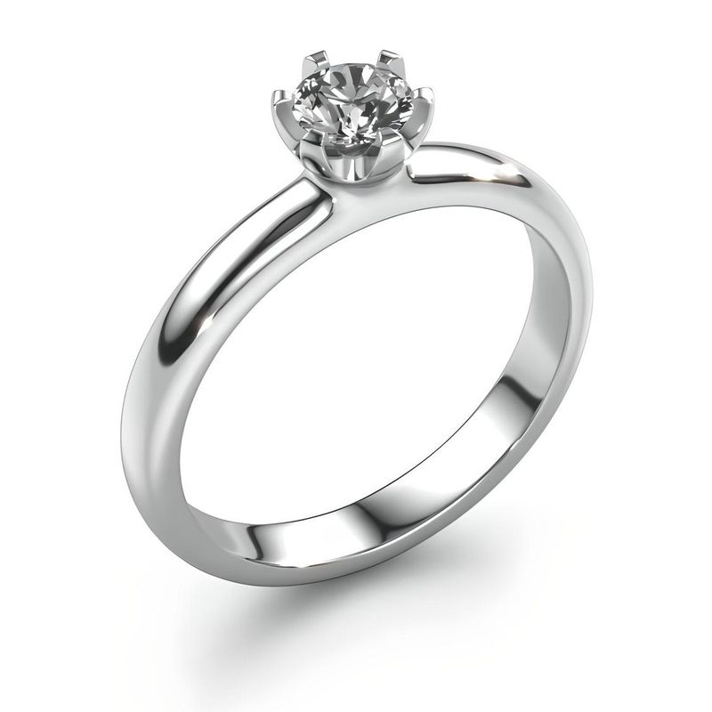 BOOMZAIR - ANILLO DE COMPROMISO SOLITARIO CON MOISSANITA  1 CT PLATA LEY RODINADA