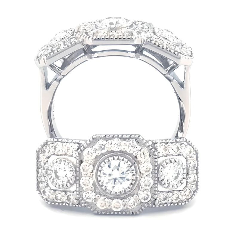 BOOMZAIR - ANILLO DE COMPROMISO DAKOTA CON MOISSANITAS EN PLATA LEY RODINADA