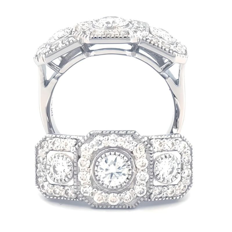 BOOMZAIR - ANILLO DE COMPROMISO DAKOTA CON MOISSANITAS EN PLATA LEY RODINADA