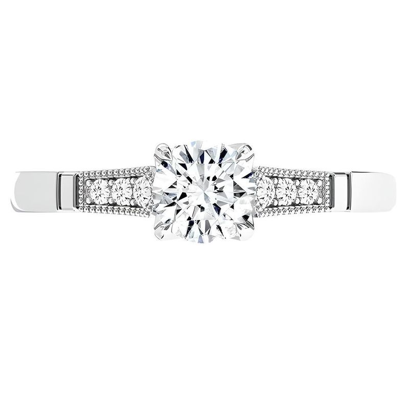 BOOMZAIR - ANILLO DE COMPROMISO LUZ DE LUNA CON MOISSANITAS Y PLATA LEY RODINADA