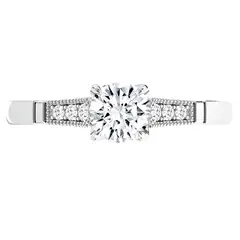 BOOMZAIR - ANILLO DE COMPROMISO LUZ DE LUNA CON MOISSANITAS Y PLATA LEY RODINADA