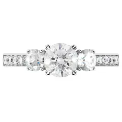 BOOMZAIR - ANILLO DE COMPROMISO GRAMERCY CON MOISSANITAS Y PLATA LEY RODINADA