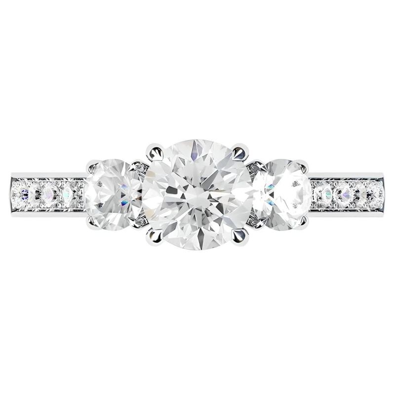 BOOMZAIR - ANILLO DE COMPROMISO GRAMERCY CON MOISSANITAS Y PLATA LEY RODINADA